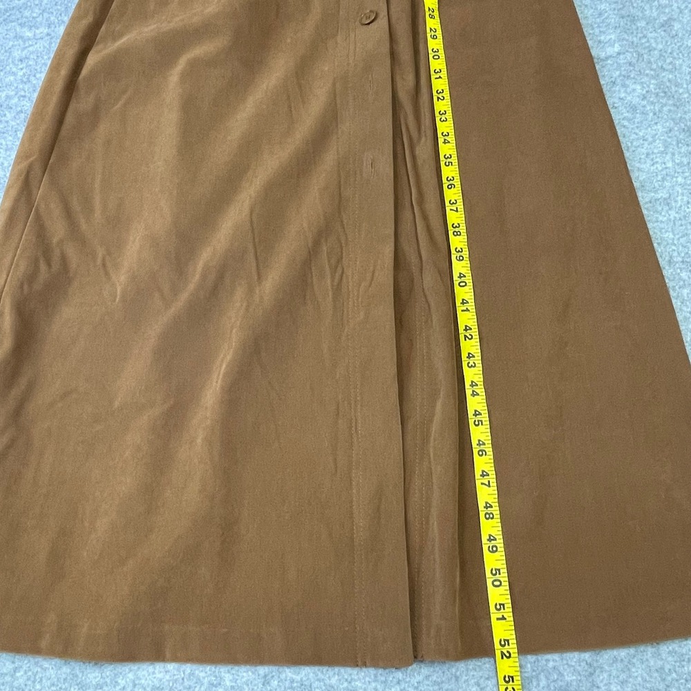 VTG Liz Claiborne Faux Suede Maxi Dress 10 Tan Brown Leopard Faux Fur Collar - Picture 15 of 16